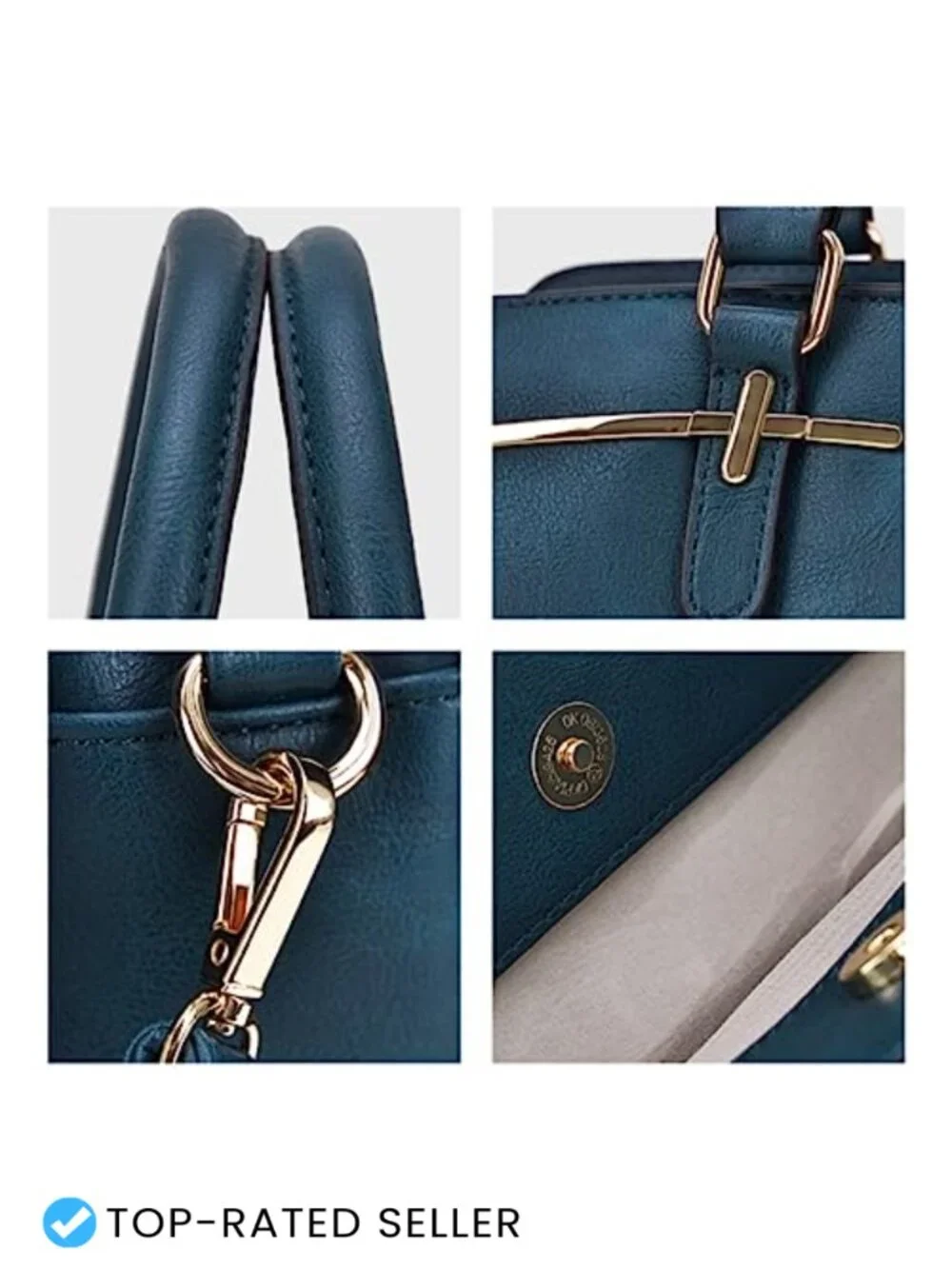 Women Satchel Tote Shoulder Bag Hobo Purse Set 2pcs Vegan Leather with 3